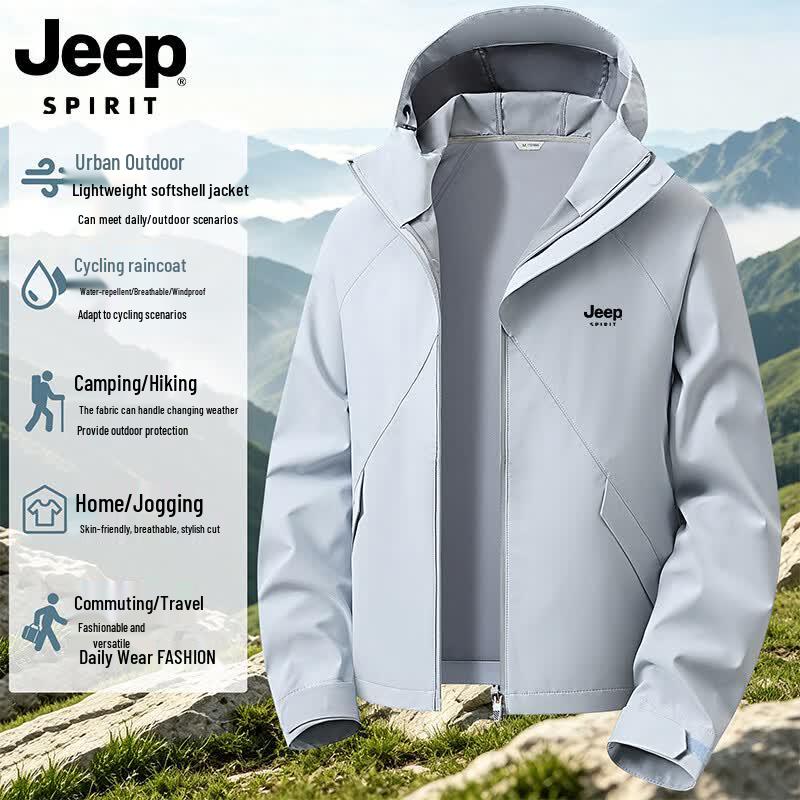 Jeep Men's Spring/Autumn Outdoor Windbreaker Jacket