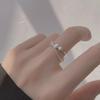 Stylish S925 Silver Pearl Cross Open Ring - Simple, Cool, Light Luxury Style