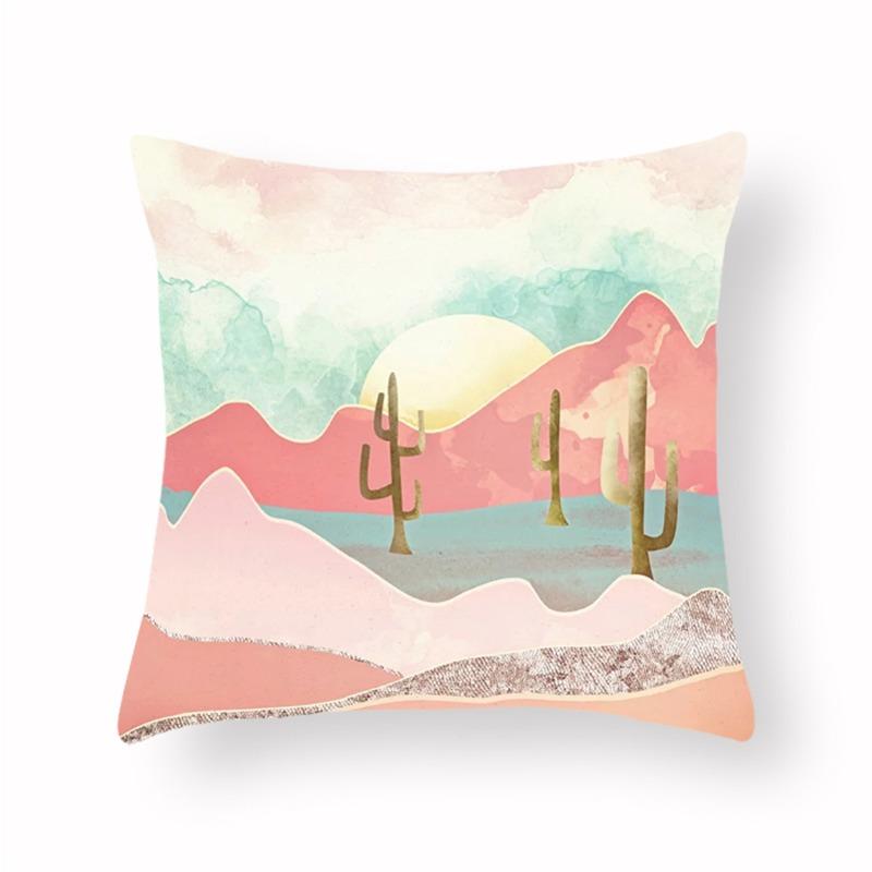 Abstract Sunrise Scenery Pillowcase Dormitory Decoration Office Living Room Sofa Home Pillowcase