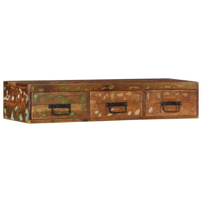VidaXL Meuble TV mural 100x30x19 cm bois massif de récupération, meuble média, meuble latéral, centre de divertissement, 4017465