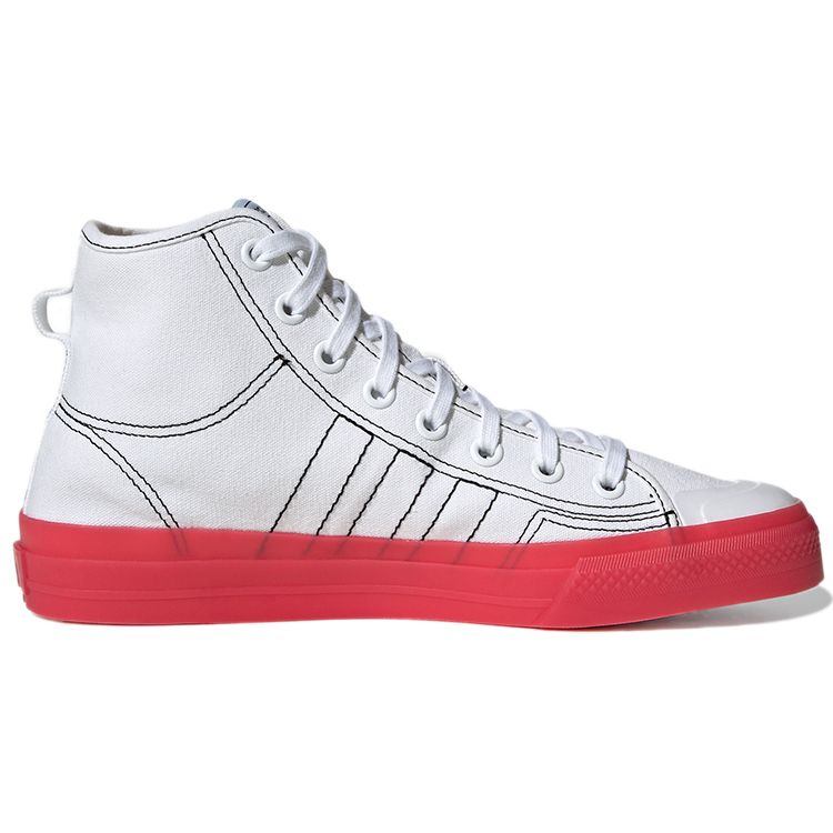 Adidas Originals Nizza Hi Rf High-Top Skate Shoes Unisex Skate Shoes White Red GX2708