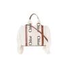 Chloé Fransenverzierte Briefdruck Baumwoll-Umhängetasche Damen Taschen Braun C22SS-397G4327-S