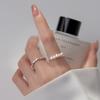 Korean-Style Silver Elastic Pearl Ring for Women - Fashionable, Versatile, Stackable Index Finger Ring
