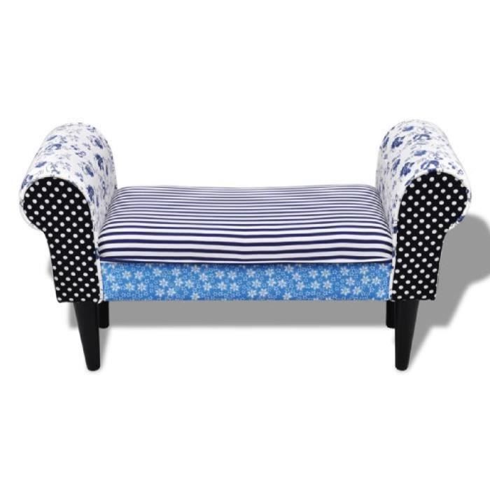 Tabouret de style pastoral de couleurs bleu et blanc