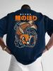 2026 Summer Unisexs Casual Koi Pattern Text Printed Round Neck Short Sleeve Hip Hop 100 Cotton Soft Breathable Tshirt