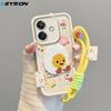KEYSION Cartoon Cute Plush Embroidery Case for OPPO A5i with Lanyard Silicone Shockproof Phone Back Cover for OPPO A5i