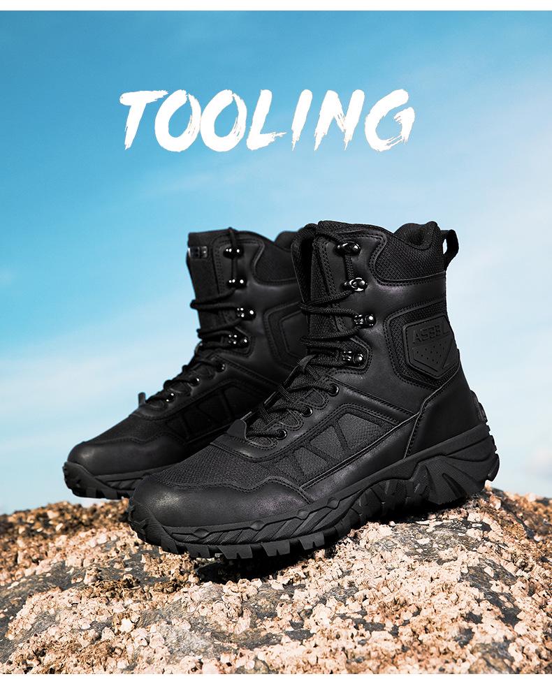 Herren Outdoor Hohe Taktische Stiefel - Langlebig, Schmutzabweisend, Ideal für Wandern und Bergsteigen