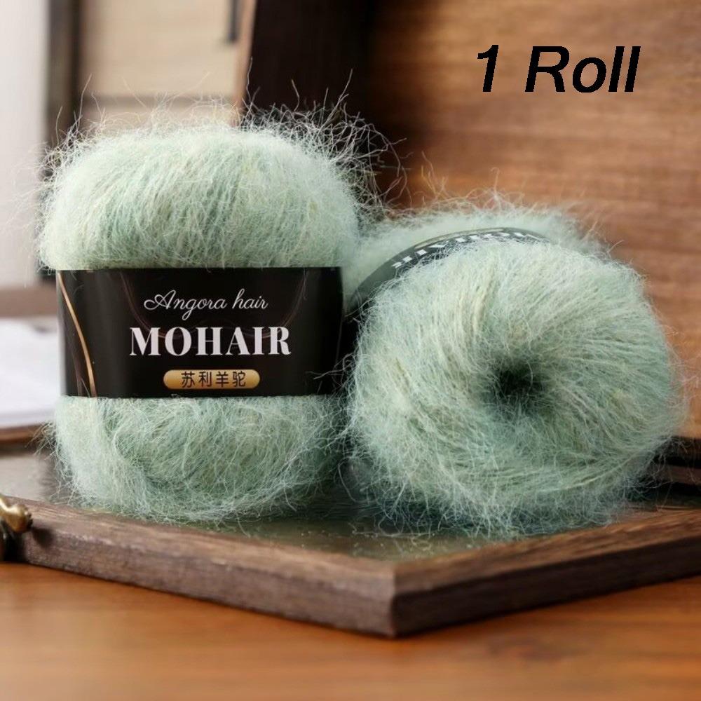 Cotton Blended Alpaca Mohair Yarn Soft Fluffy Long Haired Hand-Knitted Yarn Handmade Crochet Yarn DIY Handicrafts