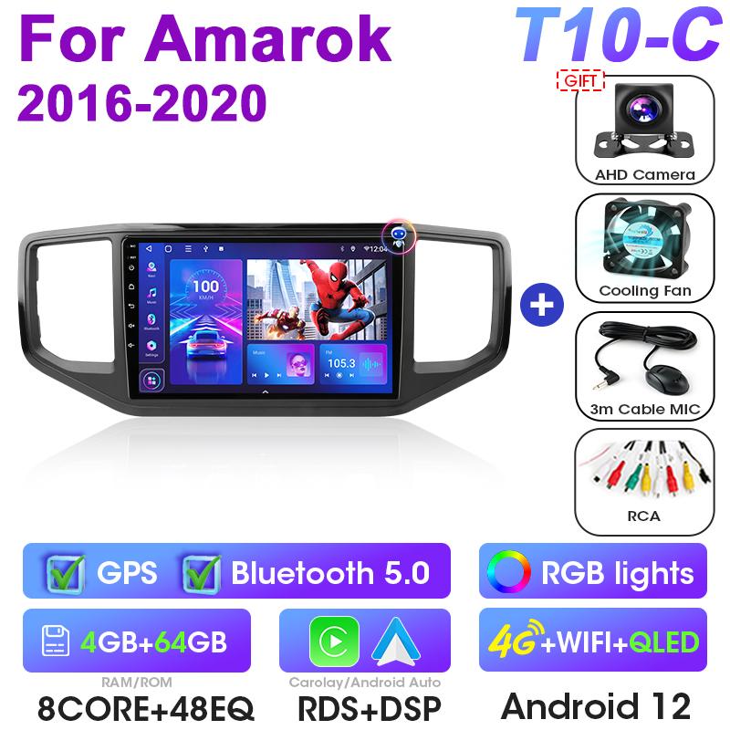 2 Din Android 12 Car Radio For VW Volkswagen Amarok 1 2016 - 2020 Multimedia Video Player GPS 4G Carplay Auto Stereo Head Unit