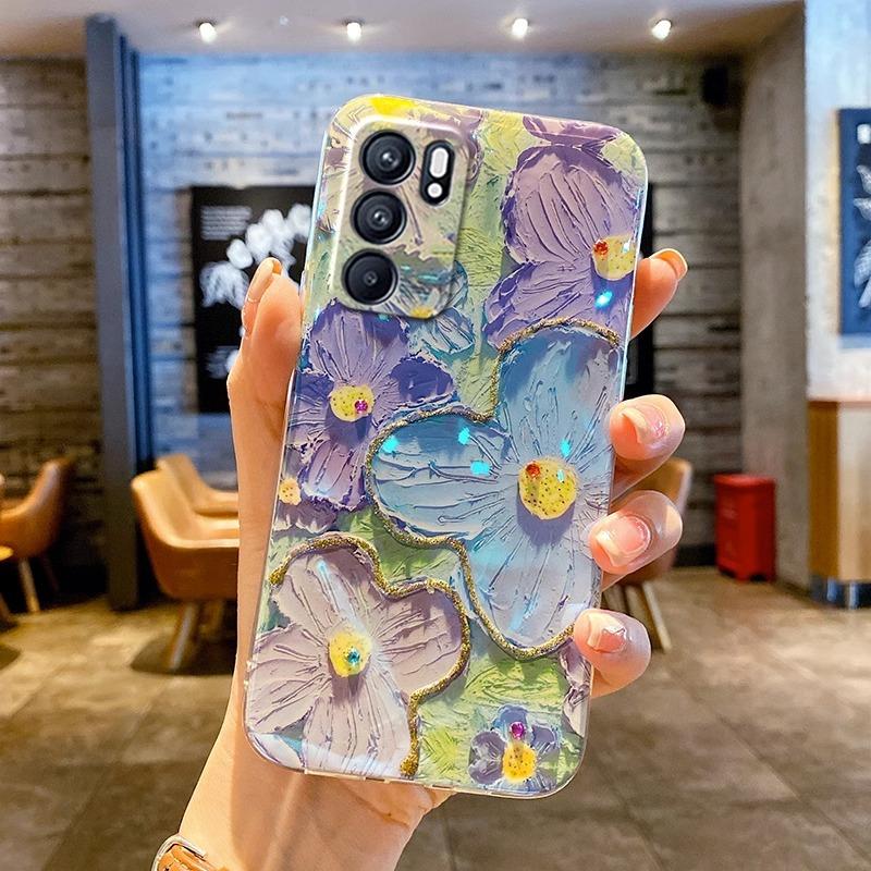 For Samsung Galaxy A03 A04s A11 A12 A51 A71 A13 4G 5G Case Soft Silicone Back Cover Oil Painting Flowers Phone Case