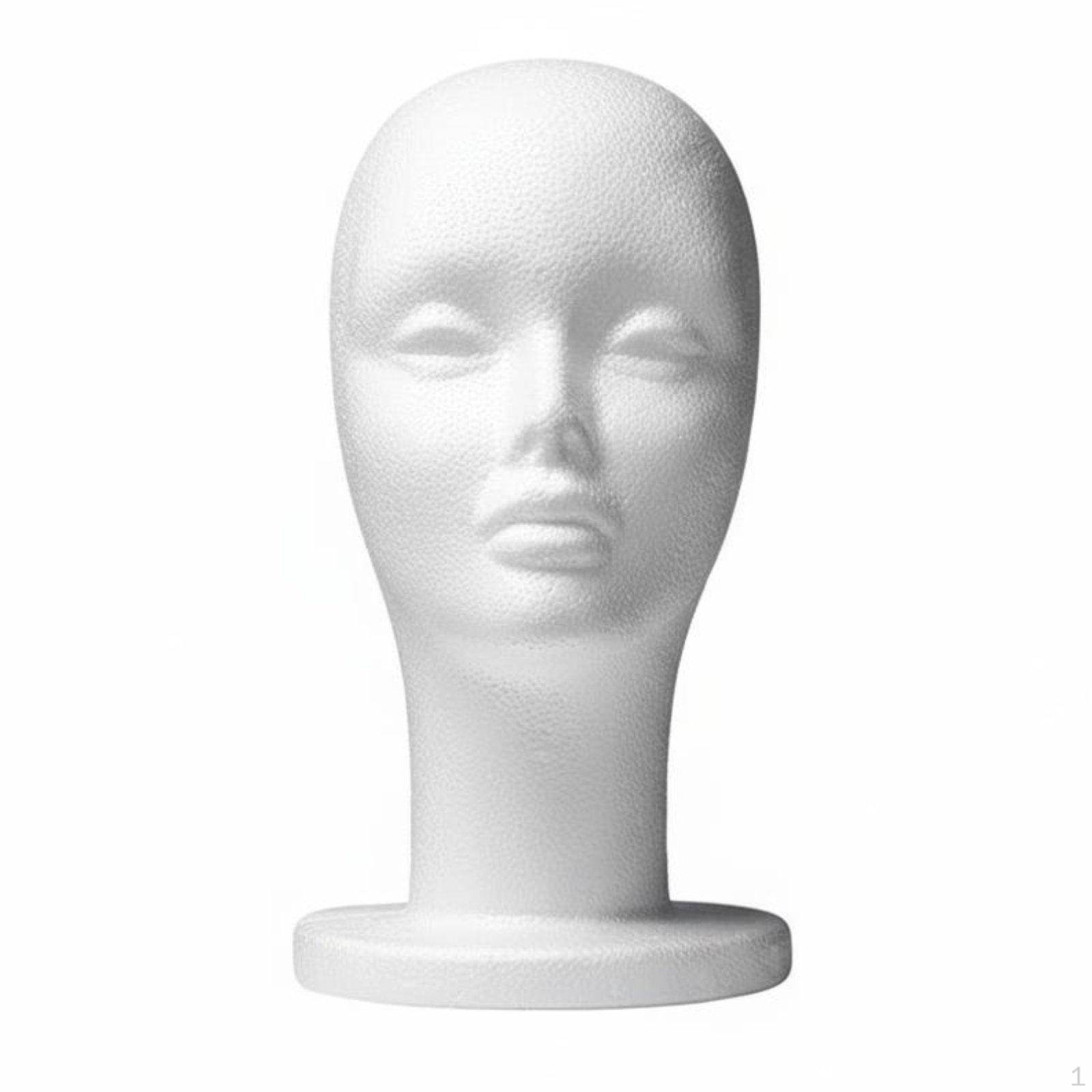 Foam Mannequin Head Hairpiece Display Stand Lightweight for Hair Stylists, Foam Head 2