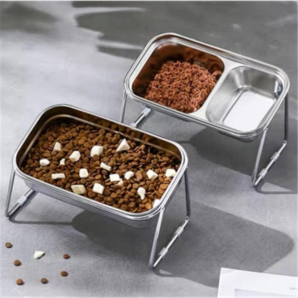 45 Degree Tilt Elevated Cat Bowl Leak-Proof Design Neck Protection Bowl Anti-Tip Pet Bowl  Home Use