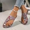 Fashion New Women's Slippers Round Toe Open Toe Shoes for Women Slip-on Platform Slides Outdoor Causal Toe Set Flip Flops Flower Sandals