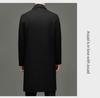 Men's 100% Wool Double-Faced Double-Breasted Lapel Collar Business Casual Long Coat