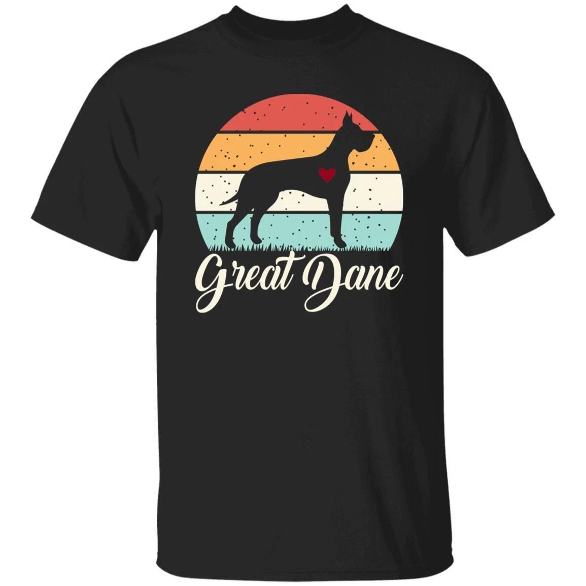 Great Dane Retro Unisex T-shirt gift great dane dog dad black dark heather S