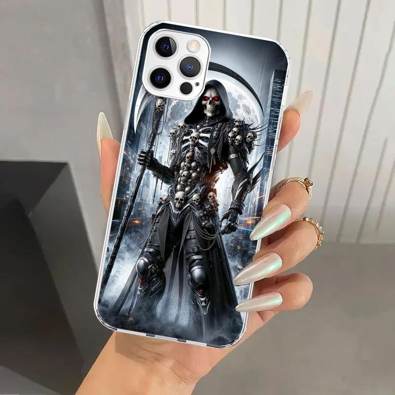 Death Grim Reaper Skull Scythe Phone Case for Iphone 17 Air 16 15 Plus 14 13 Mini 12 11 Pro Max 16E 7 8 SE 2020 Soft Funda Print