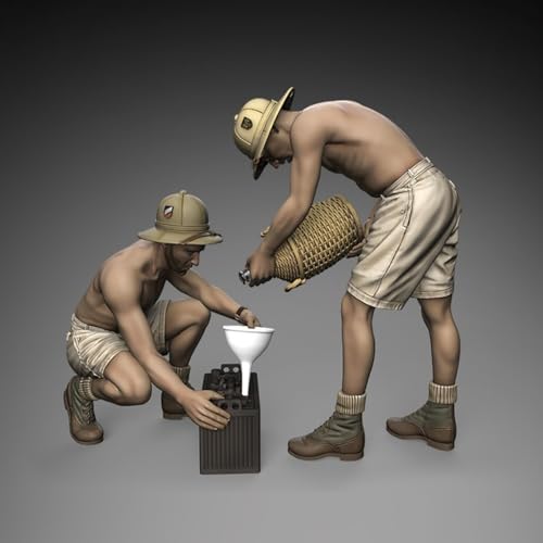 Royal Model 1/35 Zweiter Weltkrieg Deutsches Afrikakorps Batteriewartungssoldaten Set (2 Figuren) Harzbausatz RM1083 (Soldat)