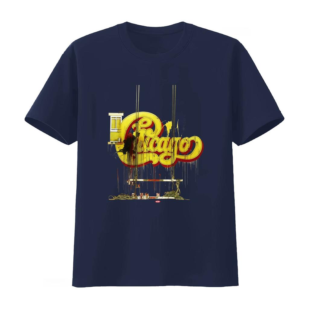 Soft T Shirt Rock Band Chicago Graffiti Style Print Unique Design Fashionable Streetwear Homme Graphic 2026 Summer T Shirt