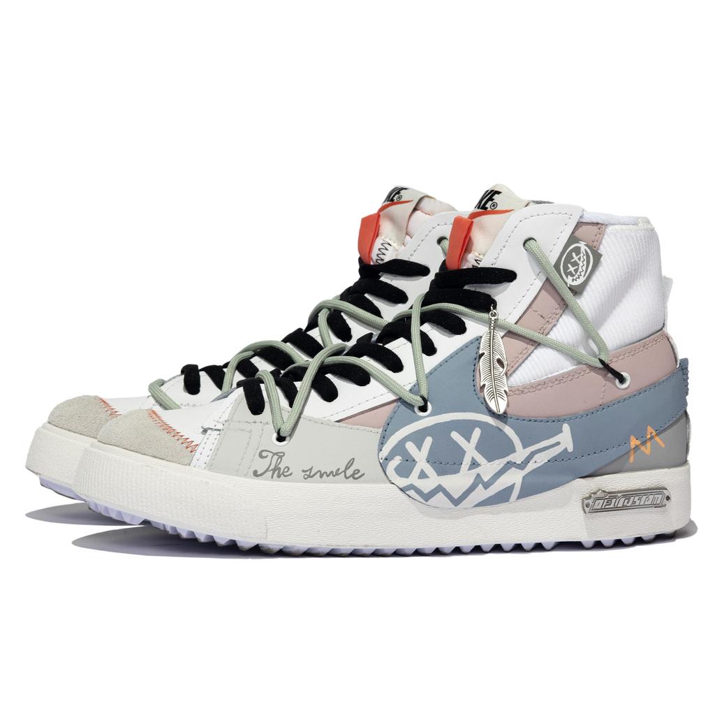 Nike Blazer 77 Jumbo Cuir Équilibre Mi-montantes Chaussures de Skateboard Unisexe Beige Blanc Vert Rose DD3111-100(TeamM-DanteS-BOX)