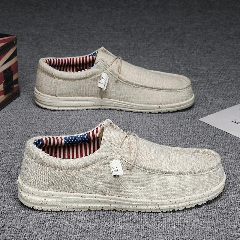 Men's Canvas Loafers Autumn Mens Vulcanized Shoes Breathable Lightweight Hiking Outdoor Sports Shoes Canvas Shoes