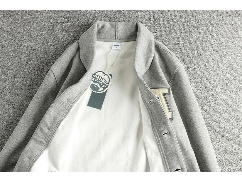 Men's Velvet Embroidered Mandarin Collar Hoodie Jacket - Heavyweight, Warm, High Street Style