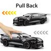 1:18 Mustang Gt500 Accord Alloy Cars Diecast Models Toys 4 Doors Opened With Sound Light Pull Back Vehices Kids Birthday Present