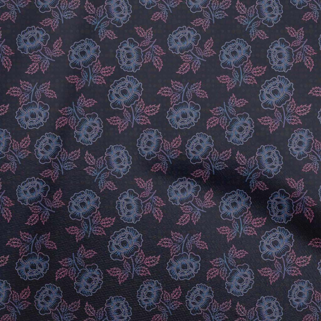 oneOone Cotton Flex Brown Fabric Dotted Floral Dress Material Fabric Print Fabric By The Yard 40 Inch