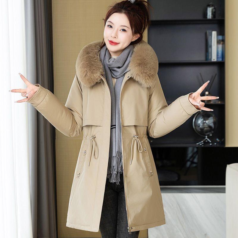 Plush Fleece Mid-length Winter Korean Style New Loose Cotton Coat Thickened Cotton Coat and Jacket for Women