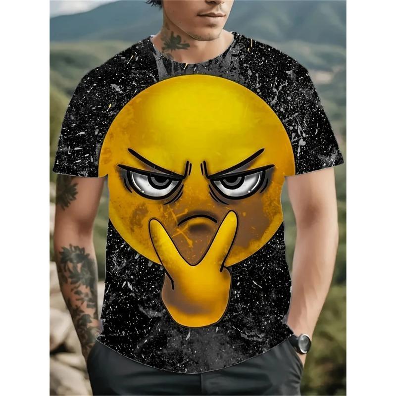 

Летняя футболка с круглым вырезом, забавным мультяшным принтом 3D, модная, повседневная, с короткими рукавами, мужская 6XL