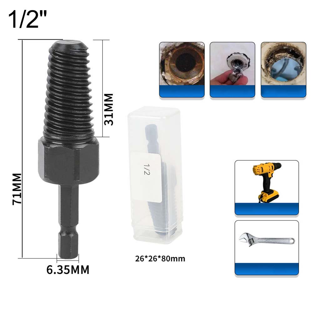 For 1 Inch Pipe Hex Shank Extractor Broken Screw Extractor Plumbing Tasks For 1-inch Water Pipe Broken Screw Extractor Tool