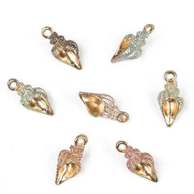 10Pcs 20mm Conch Pearly Luster Drop Oil Alloy Pendants For Jewelry Component Making DIY Necklace Bracelet Earring