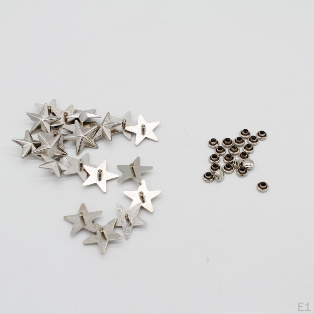 20 Stück sternförmige Nieten-Druckknöpfe für Lederhandwerk