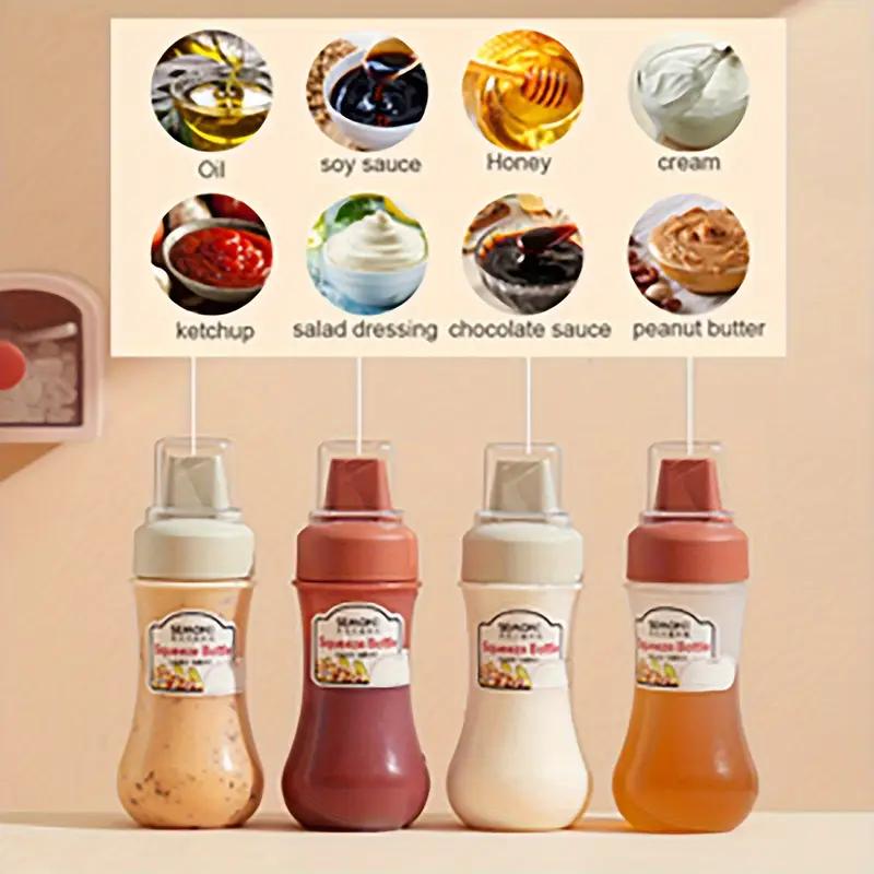 1pcs Squeeze Sauce Bottle Leak Proof Refillable Condiment Container For Salad Ketchup Honey Jam Squeeze Sauce Bottle Kitchen