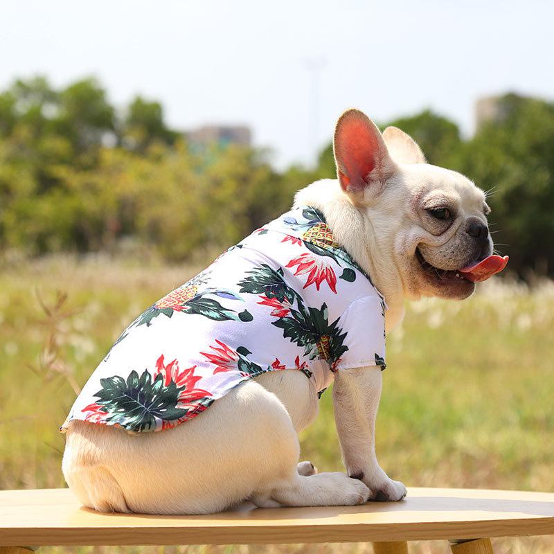 Pet Puppy Summer Clothes Hawaiian Holiday Beach Style Shirt For Small Medium Schnauzer Teddy Bear Pomeranian Cat Travel Clothing