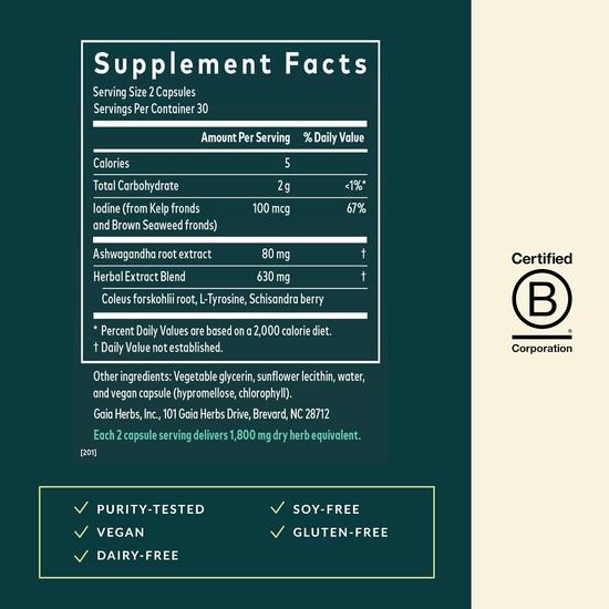 Gaia Herbs - Thyroid Support, 60 Capsules