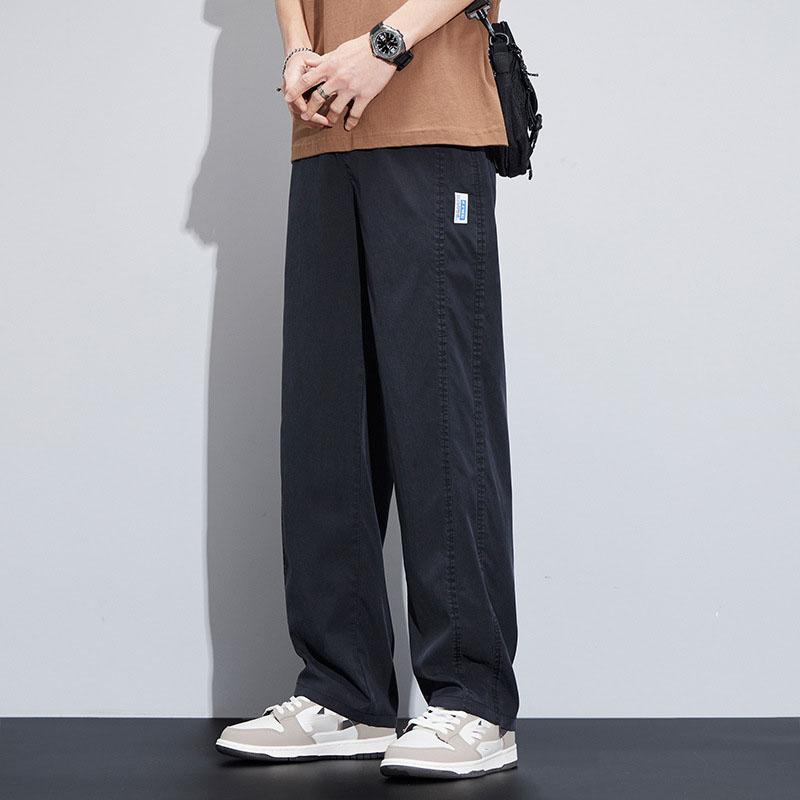 Sommer Ultradünner Weicher Lyocell Stoff Herren Freizeithose Elastischer Bund Atmungsaktiv Locker Gerade Hose Übergröße 5XL