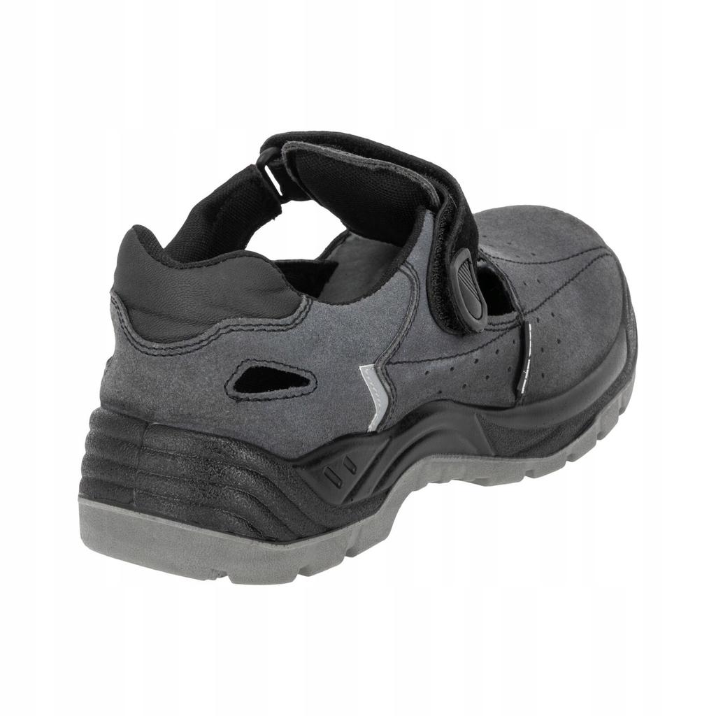 Leather Suede Toe Cap Work Sandals Gray-Black Size 46 Laht 1 Pc