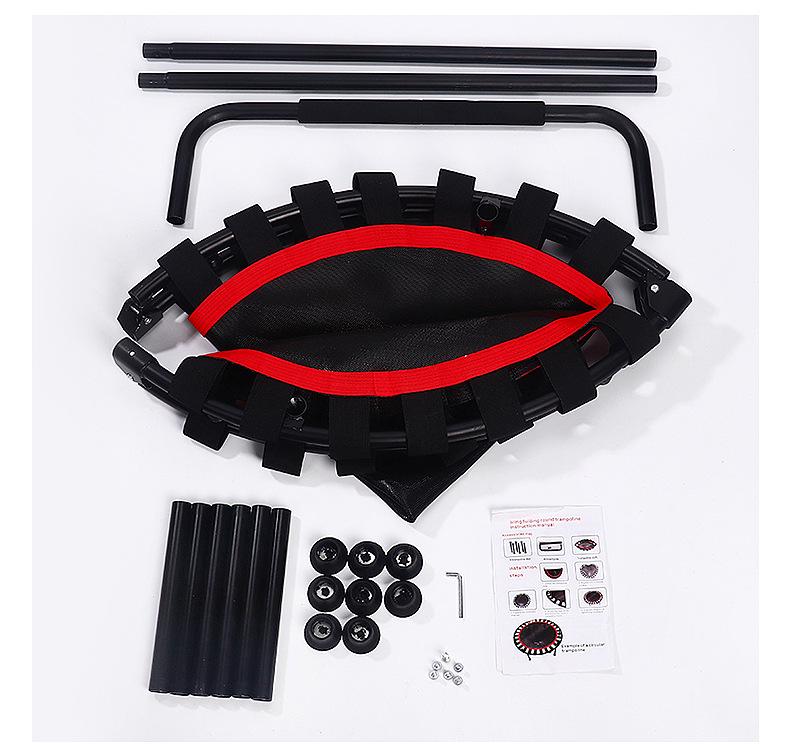 Folding Indoor Fitness Trampoline with Handle for Kids & Adults