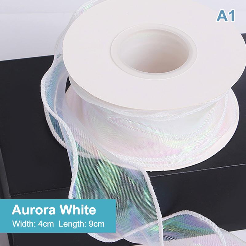 Fishtail Organza Ribbon 4Cm Reflective Iridescent Wavy Edge Ribbon For For Flower Bouquet Gifts Packaging Wedding Decorations