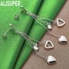 Exquisite And Romantic Mixed-Style Heart Pendant Earrings In 925 Sterling Silver - Fashionable Gift Jewelry