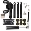 Pompe à Vélo Portable 120PSI 16-en-1 Multifonction Gonfleur de Pneu Kit de Patch de Réparation Pièces de Vélo Noir