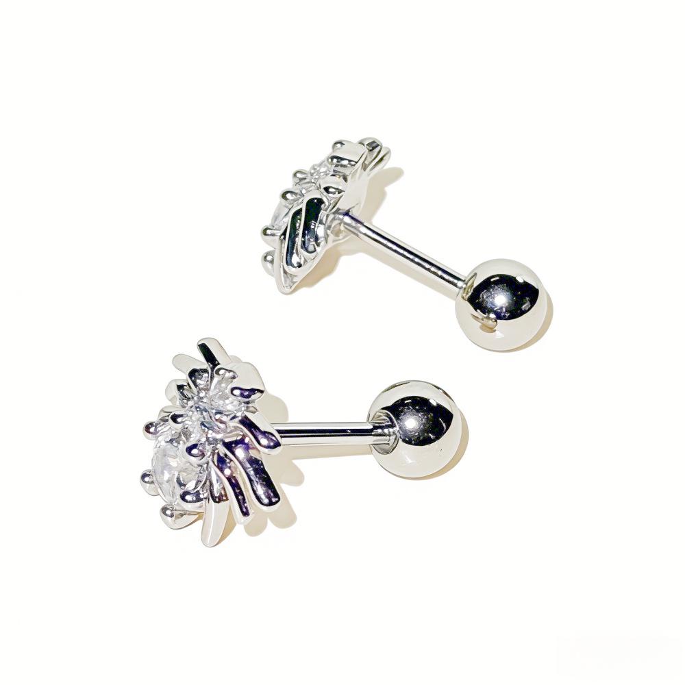 Trendy Spider Stud Earrings with Rhinestones - Punk Style, Unique Niche Design, Ins Style Cochlea Studs