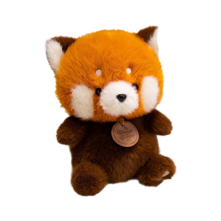 Furry Panda Plush Dolls Animal Kitten Toy Furry Stuffed Toy Cuddle Toy for Birthday Christmas Gifts