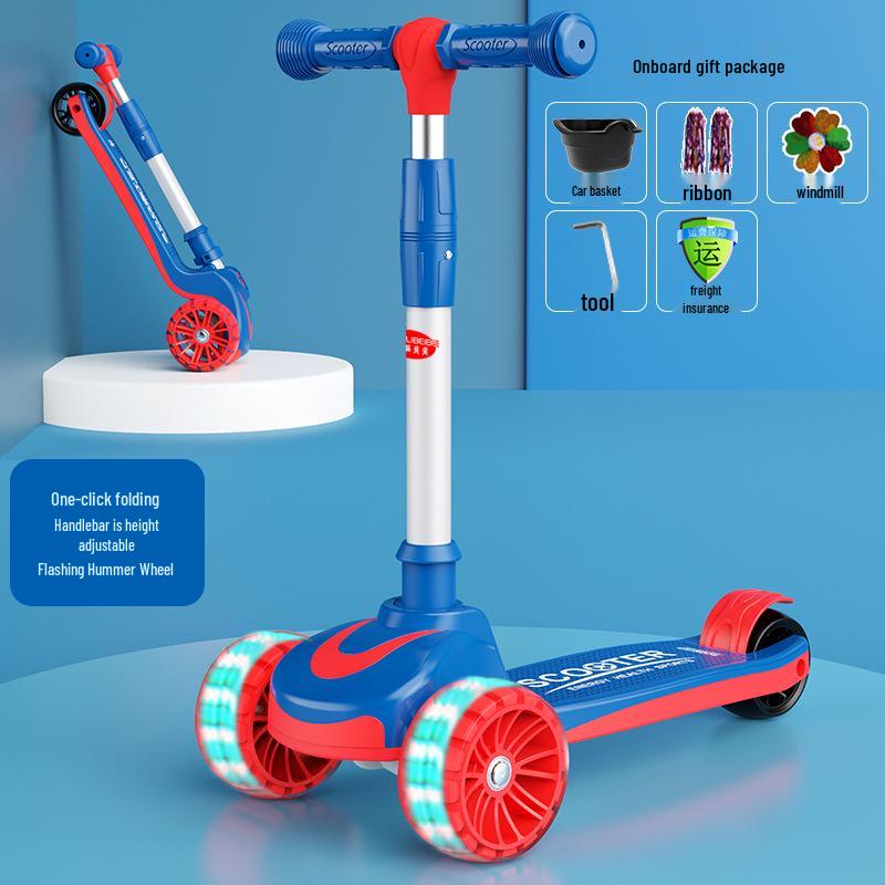 

Детский самокат 3-в-1 Monlili для детей 3-6 лет, для мальчиков и девочек, с возможностью сидеть или кататься.