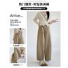 Khaki High-waisted Straight-leg Pants Women's Pants Spring and Autumn New Thin Nine-point Casual Pants Small Wide-leg Pants