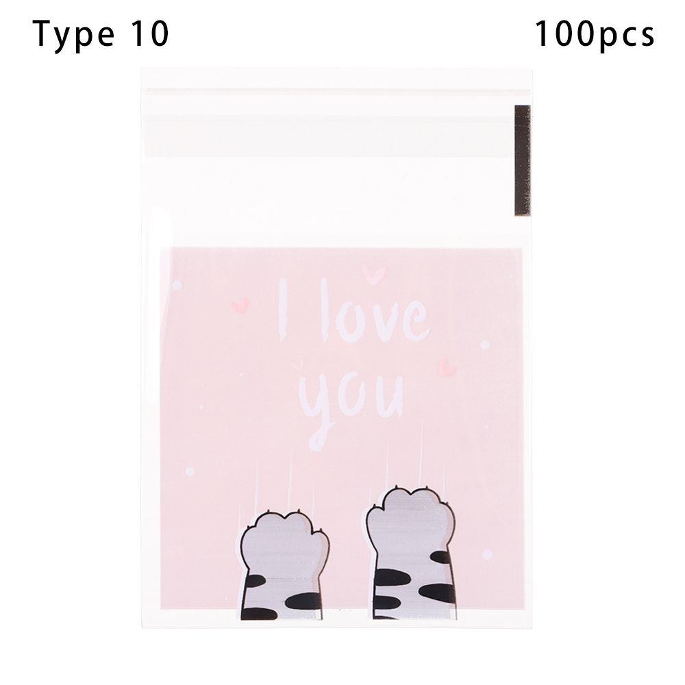 Quality Gift Packages Party Supplies Cute Bow Design Self-Adhesive Candy Bag Plastic Cookie Pocket