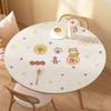Small Round Coffee Table Tablecloth Waterproof, Oil-Proof, Wash-Free And Anti-Scalding Desktop Leather Dining Table Mat Household Large Round