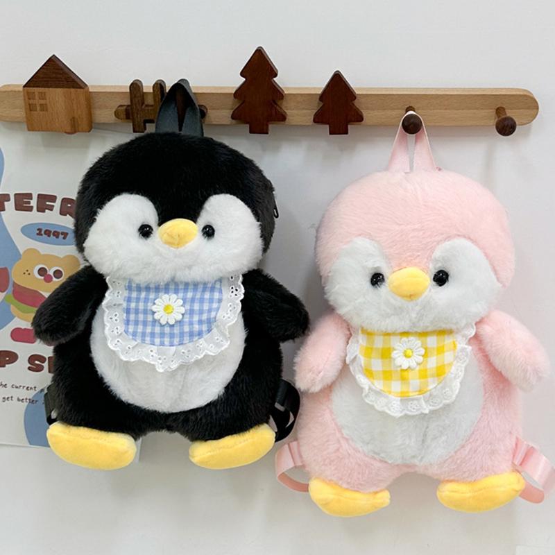 Cartoon  Apron Penguin Backpack Girl Heart Cute Plush Doll Penguin Doll