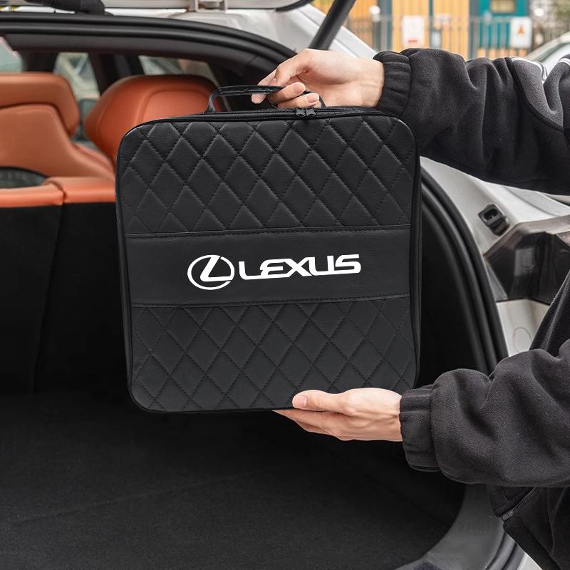 AIY1 Car Leather Storage Bag High-capacity Auto Trunk Handbag For Lexus F SPORT LBX NX RX 350h 450h Plug-in Hybrid ES UX 300e GS GX