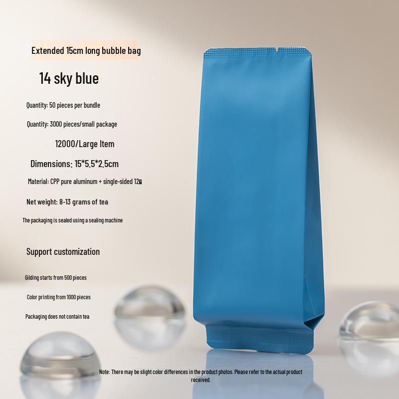 8g Extra Thick Aluminum Foil Tea Bag for Yancha, Phoenix Dancong, Black Tea & Rougui